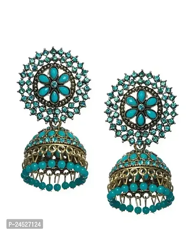 Sea Blue Coloured  Essential Earrings And Jhumkas-thumb0