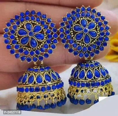 Blue Coloured Beautiful Alloy Jhumki-thumb0