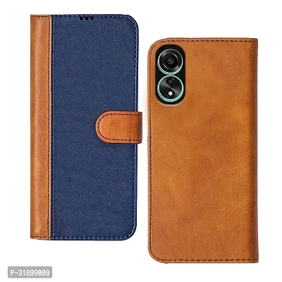 Ultra Slim Leather Flip Wallet Back Cover Case for OPPO A58-thumb0