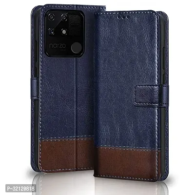 Leather Flip Cover Shockproof 360 Protection Wallet Style Magnetic Closure for NARZO 50A-thumb0