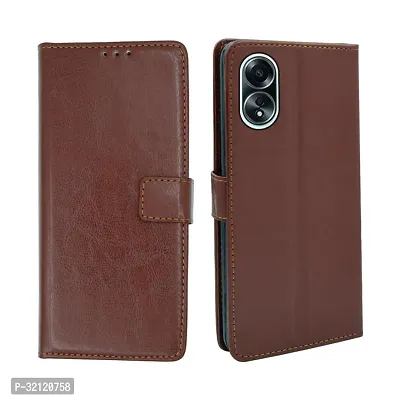 Leather Flip Cover Shockproof 360 Protection Wallet Style Magnetic Closure for OPPO A58 4g-thumb0