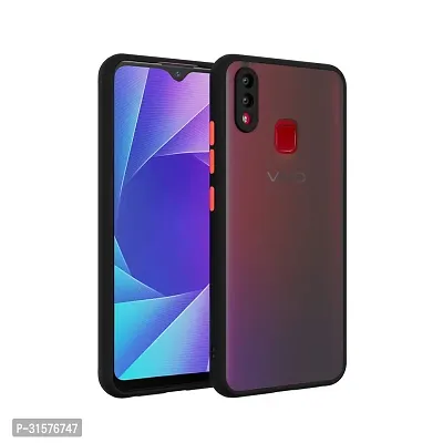 Phone Case Cover for Vivo Y91 Translucent Shock Proof Smooth Rubberized Matte Hard Back Cover with Camera Protection  Black-thumb0