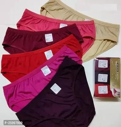 Elegant Cotton Solid Panties For Women- Pack Of 6