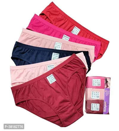 Stylish Cotton Blend Solid Panty For Women - Pack of 6