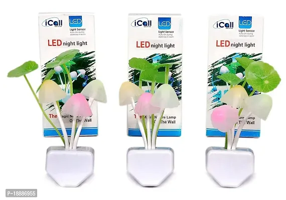 Mushroom Night Light | LED Night Lamp | Night Bulb | 7 Color Changing Mode | Dusk -Dawn Automatic Sensor | Ideal Nightlight for Bedroom, Bathroom, Nursery, Kitchen, Kid's Room (3PC)-thumb0