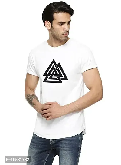 Mordan T-Shirt Photo Print Men's Round Neck T-Shirt Design of Triangle Pack of 1 T-Shirts-thumb2