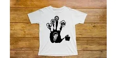 Mordan T-Shirt Stylish Coated Printed Cartoon Round Neck Men's T-Shirts(Pack of 1) White-thumb1