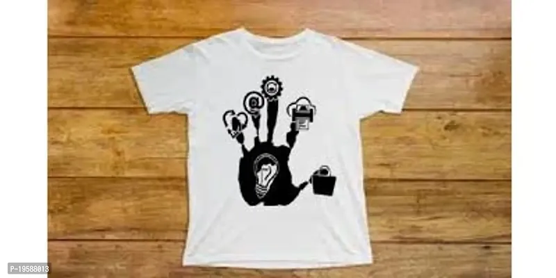 Mordan T-Shirt Stylish Coated Printed Cartoon Round Neck Men's T-Shirts(Pack of 1) White-thumb2