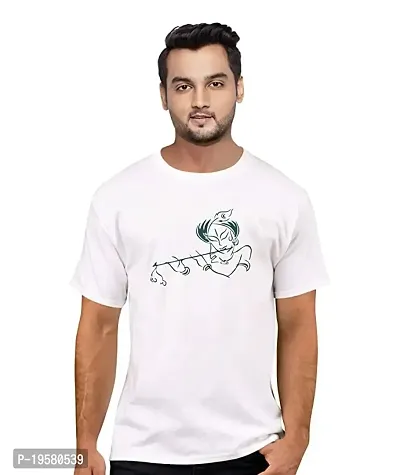 Mordan T-Shirt Photo Print Men's Round Neck T-Shirt Design of Krishna Pack of 1 T-Shirts