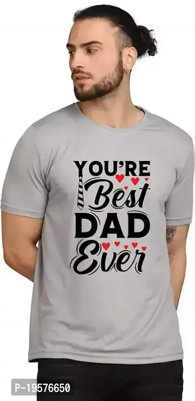 Mordan T-Shirt Stylish Coated Printed Round Neck Different Men's T-Shirts(Pack of 1)(You are Best Dad Ever)