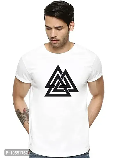 Mordan T-Shirt Photo Print Men's Round Neck T-Shirt Design of Triangle Pack of 1 T-Shirts-thumb0