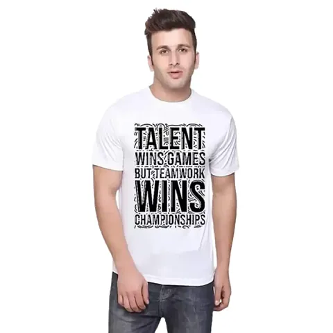 Mordan T-Shirt Stylish Coated Round Neck Men's Different T-Shirts(Talent wins Games but Teamwork wins)