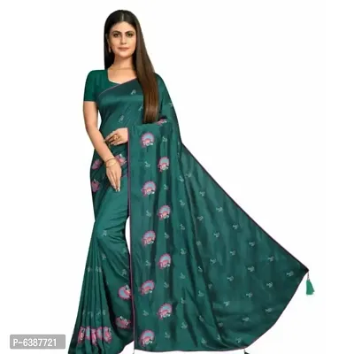 Stylish Silk Embroidered Saree With Blouse Piece For Women