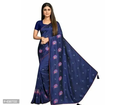 Stylish Silk Embroidered Saree With Blouse Piece For Women