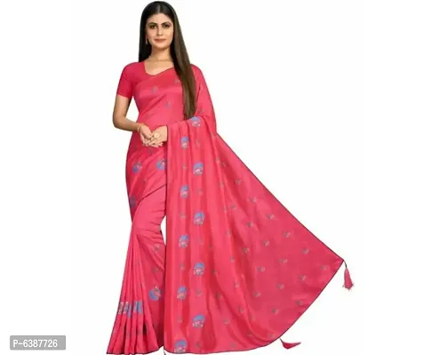 Stylish Silk Embroidered Saree With Blouse Piece For Women