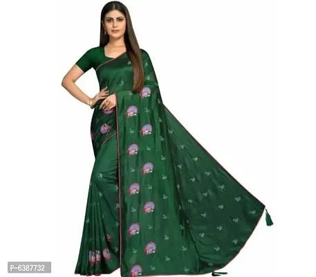 Stylish Silk Embroidered Saree With Blouse Piece For Women