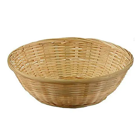 Avika 11-inch Bamboo Fruit and Vegetable Basket (Beige)