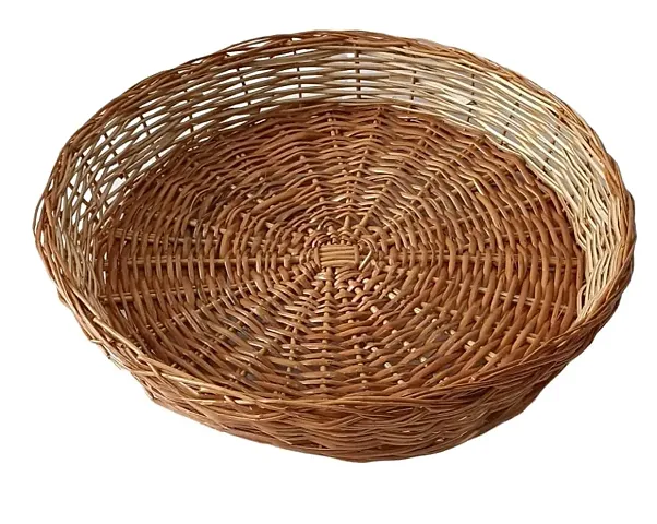 Avika Cane Round Basket, Basket for Gift Hamper, Fruit, Dry Fruit, Multipurpose(18 inch)