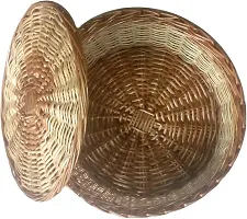 Avika Bamboo Cane Chapati /Fruit/ Packing Basket (Brown)-thumb2