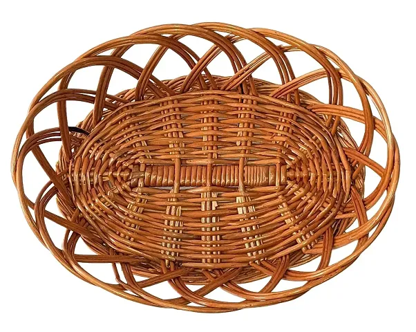 Avika Bamboo Cane Oval Basket For Hamper/Dry Fruit/Fruit/Chocolate/Wedding/Gifts/Packings multipurpose Cane bamboo wicker basket | Shelf baskets | Storage Basket