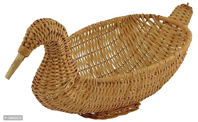 HM SERVICES Bamboo Storage Basket (Brown, Pack of 1)-thumb3
