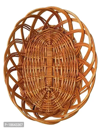 Avika Bamboo Cane Oval Basket For Hamper/Dry Fruit/Fruit/Chocolate/Wedding/Gifts/Packings multipurpose Cane bamboo wicker basket | Shelf baskets | Storage Basket-thumb2