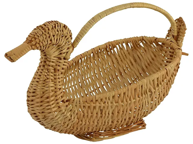 Avika Bamboo Fruit Basket (18 cm x 6 cm x 6 cm, Brown, B 115)