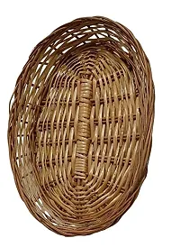 Avika Multipurpose Handmade Eco Friendly Oval Shape Bamboo Basket | Hamper Chocolate Dry Fruit and Fruits Packing Basket - Size (11x7) inches-thumb1