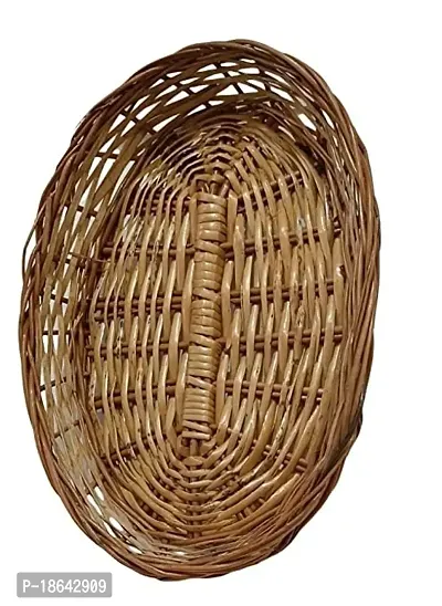 Avika Multipurpose Handmade Eco Friendly Oval Shape Bamboo Basket | Hamper Chocolate Dry Fruit and Fruits Packing Basket - Size (11x7) inches-thumb2
