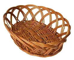 Avika Bamboo Cane Oval Basket For Hamper/Dry Fruit/Fruit/Chocolate/Wedding/Gifts/Packings multipurpose Cane bamboo wicker basket | Shelf baskets | Storage Basket-thumb2