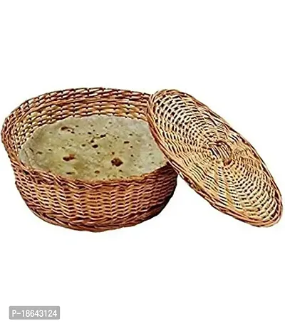 Cane, Bamboo Chapati Roti Fruits Basket, Multipurpose Basket, Shelf Basket-thumb0