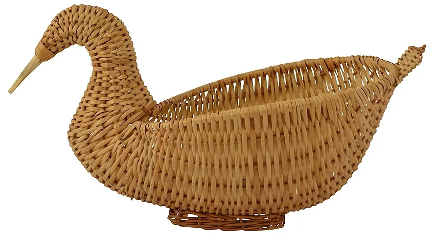HM SERVICES Bamboo Storage Basket (Brown, Pack of 1)
