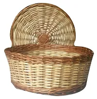 Avika Bamboo Cane Chapati /Fruit/ Packing Basket (Brown)-thumb1