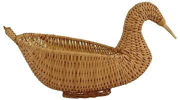 HM SERVICES Bamboo Storage Basket (Brown, Pack of 1)-thumb1