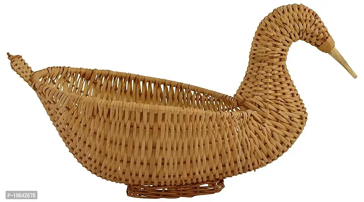 HM SERVICES Bamboo Storage Basket (Brown, Pack of 1)-thumb2