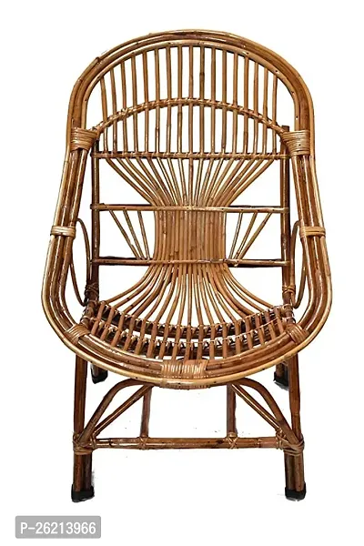 Bamboo Wooden Cane Chair for Garden, Balcony Chair, Arm Chair, Room Chair, Lawn Chair, Indoor Outdoor with Cushion-thumb0