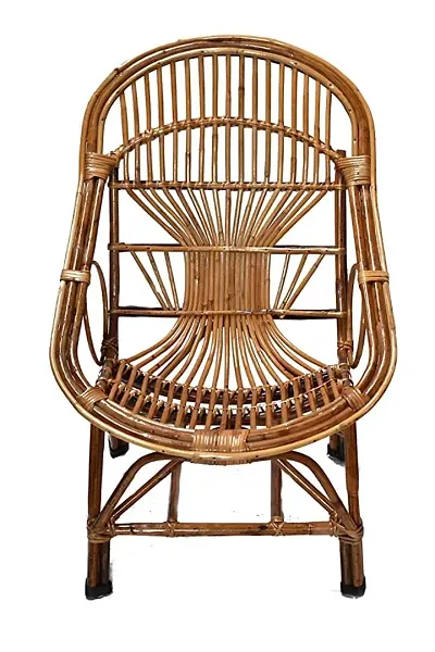 Bamboo Wooden Cane Chair for Garden, Balcony Chair, Arm Chair, Room Chair, Lawn Chair, Indoor Outdoor with Cushion