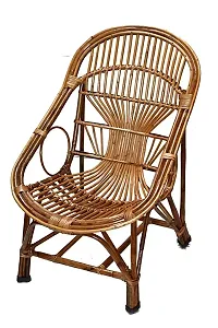 Bamboo Wooden Cane Chair for Garden, Balcony Chair, Arm Chair, Room Chair, Lawn Chair, Indoor Outdoor with Cushion-thumb1