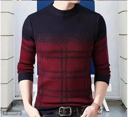 Reliable Red Cotton Colourblocked Round Neck Tees For Men-thumb0