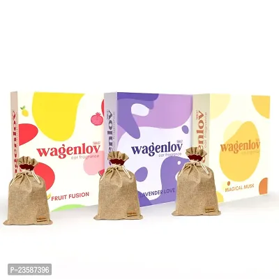 Wagenlov Fruit Fusion Lavender Musk Hanging Jute Bag Air Perfumes - Pack of 3 Car Freshener  (3 x 30 g)