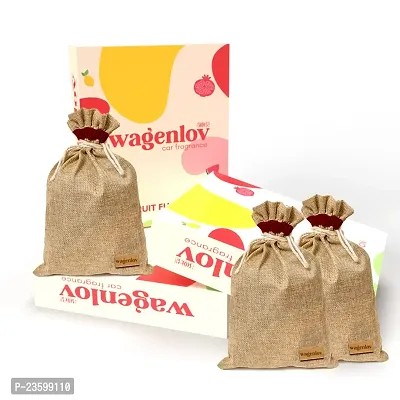 Wagenlov Fruit Fusion Hanging Jute Bag Air Perfumes - Pack of 3 Blocks, Aroma Oil, Diffuser, Potpourri, Refill, Cone  (3 x 30 g)-thumb0