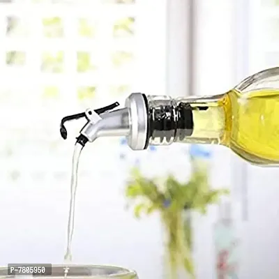 Pour Spouts Oils Dispenser Set, Oil Bottle Stopper For Olive Oil, Wine, Vinegar, Soy Sauce, Leak-Proof Oil Spouts (3 Packs, Silver)-thumb4