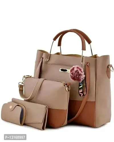 Stylish Coffee Pu Handbags For Women