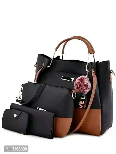 Fancy PU Handbags for Women- 4 Pieces-thumb0