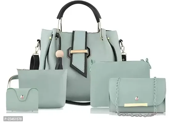 Pu Leather Women Combo Handbag / shoulder bag  (Set of 5)-thumb0