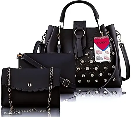 Classy Embellished Handbag for Women with Sling bag and Clutch