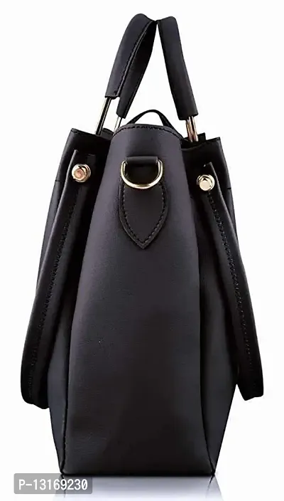 Stylish Black Pu Handbags For Women-thumb2