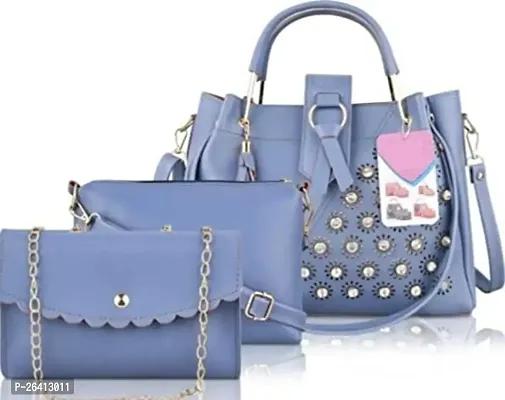 Combo Of 3 Gorgeous PU Handbags For Women-thumb0