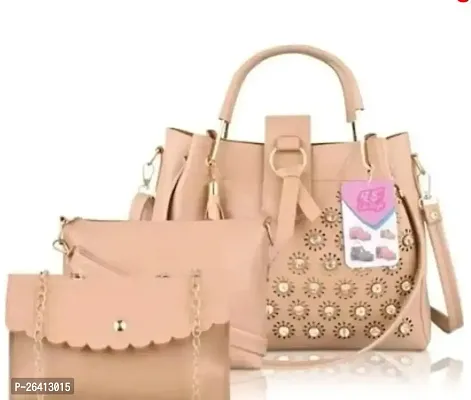 Combo Of 3 Gorgeous PU Handbags For Women-thumb0