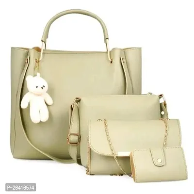 Gorgeous Combos Of 4 PU Handbags With Teddy For Women
